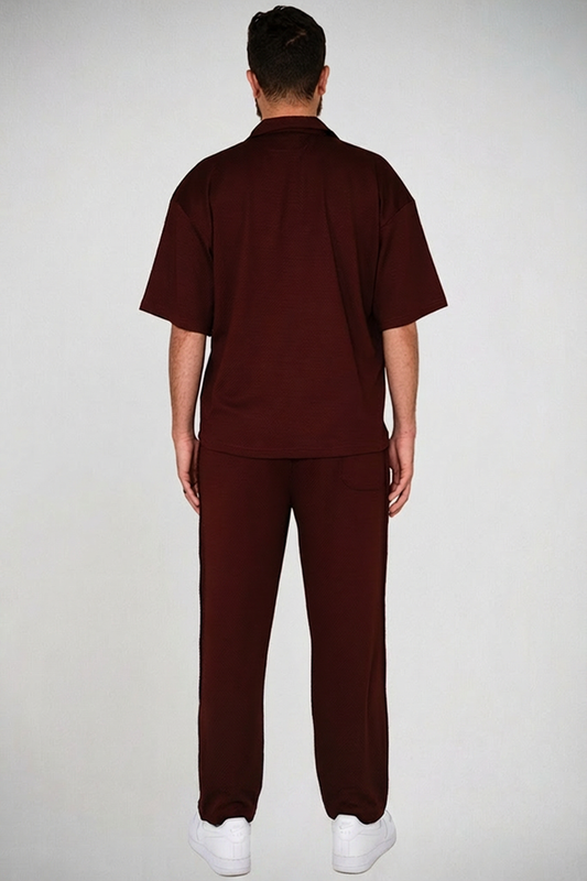 Burgundy Luxe Textured Lounge Set