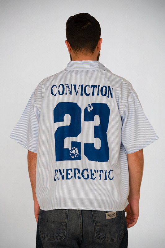Conviction 23 Pinstripe Shirt – Blue Edition