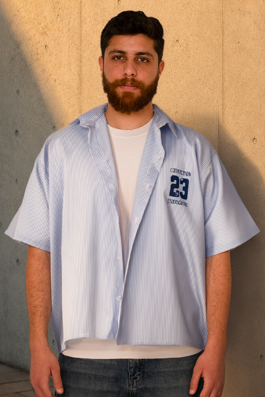 Conviction 23 Pinstripe Shirt – Blue Edition