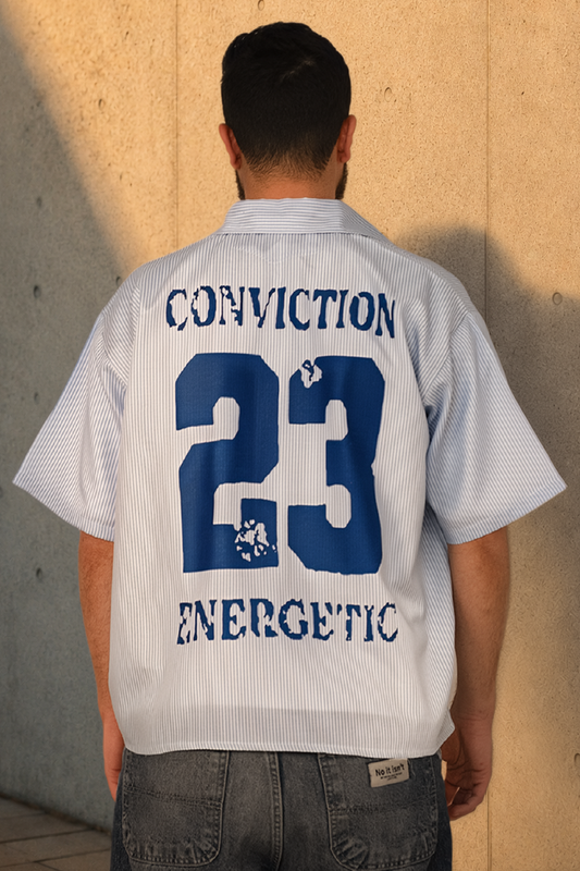 Conviction 23 Pinstripe Shirt – Blue Edition
