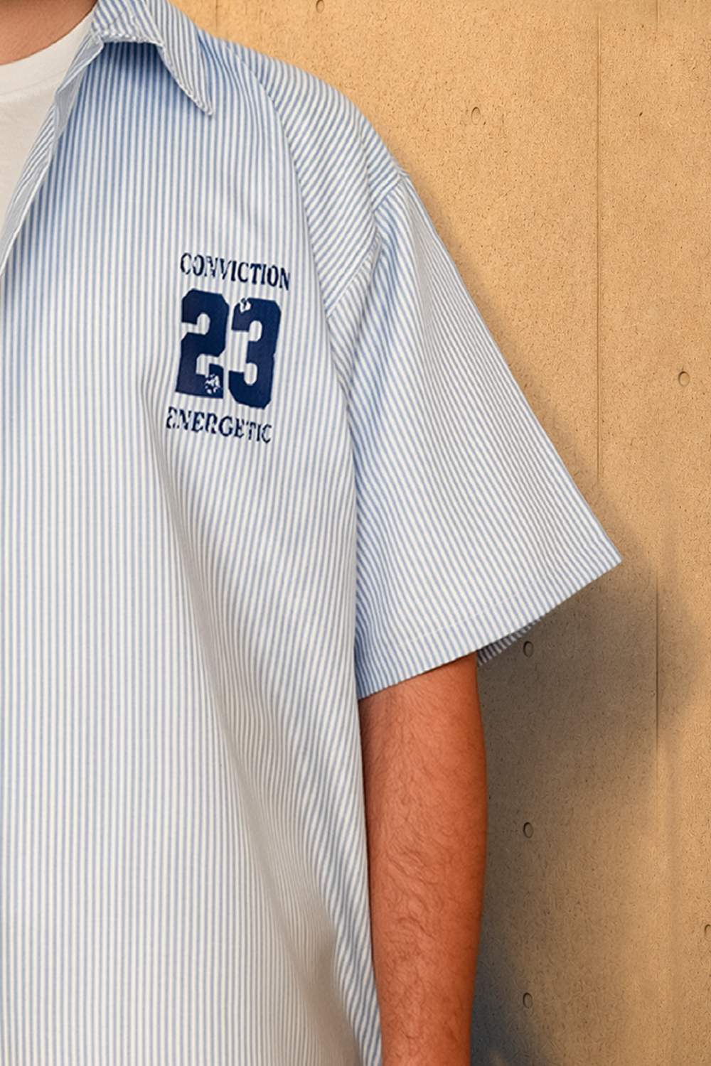 Conviction 23 Pinstripe Shirt – Blue Edition