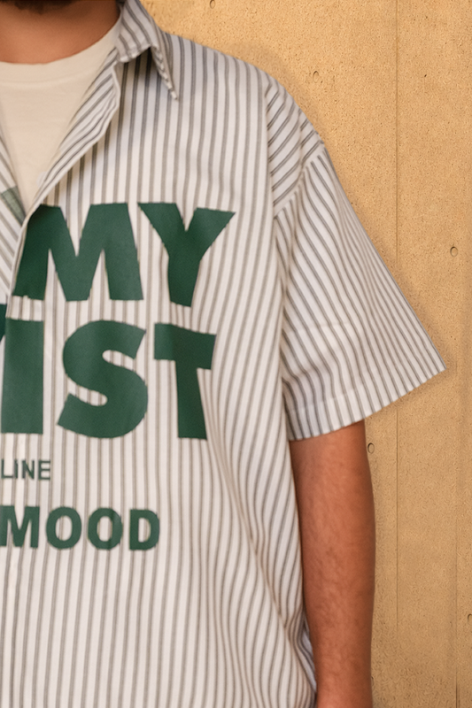 Stripe “Calmy Stylist” Statement Shirt – Sand Edition
