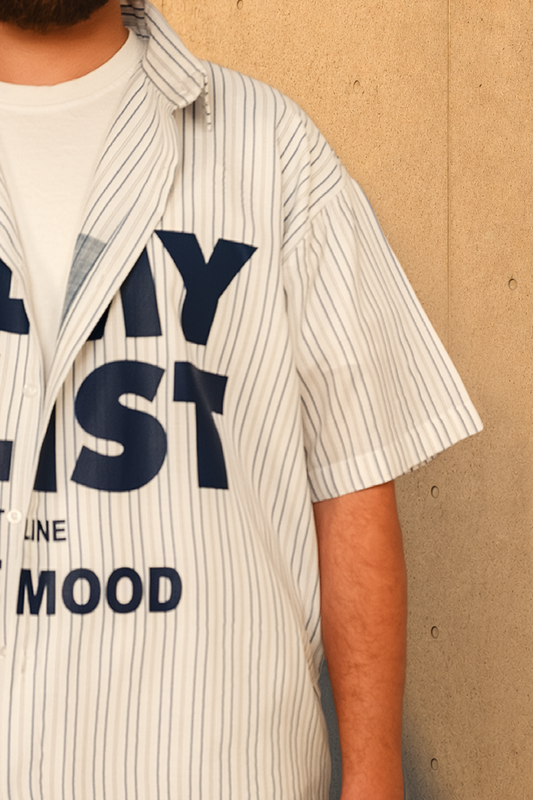 Stripe “Calmy Stylist” Shirt – Navy Edition