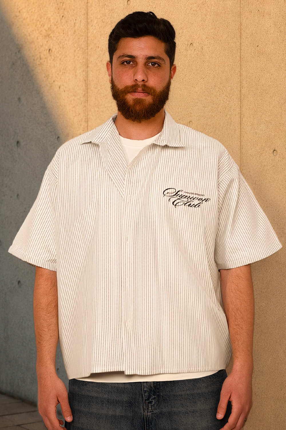 Stripe “Sunwon Club” Script Shirt – Classic Edition