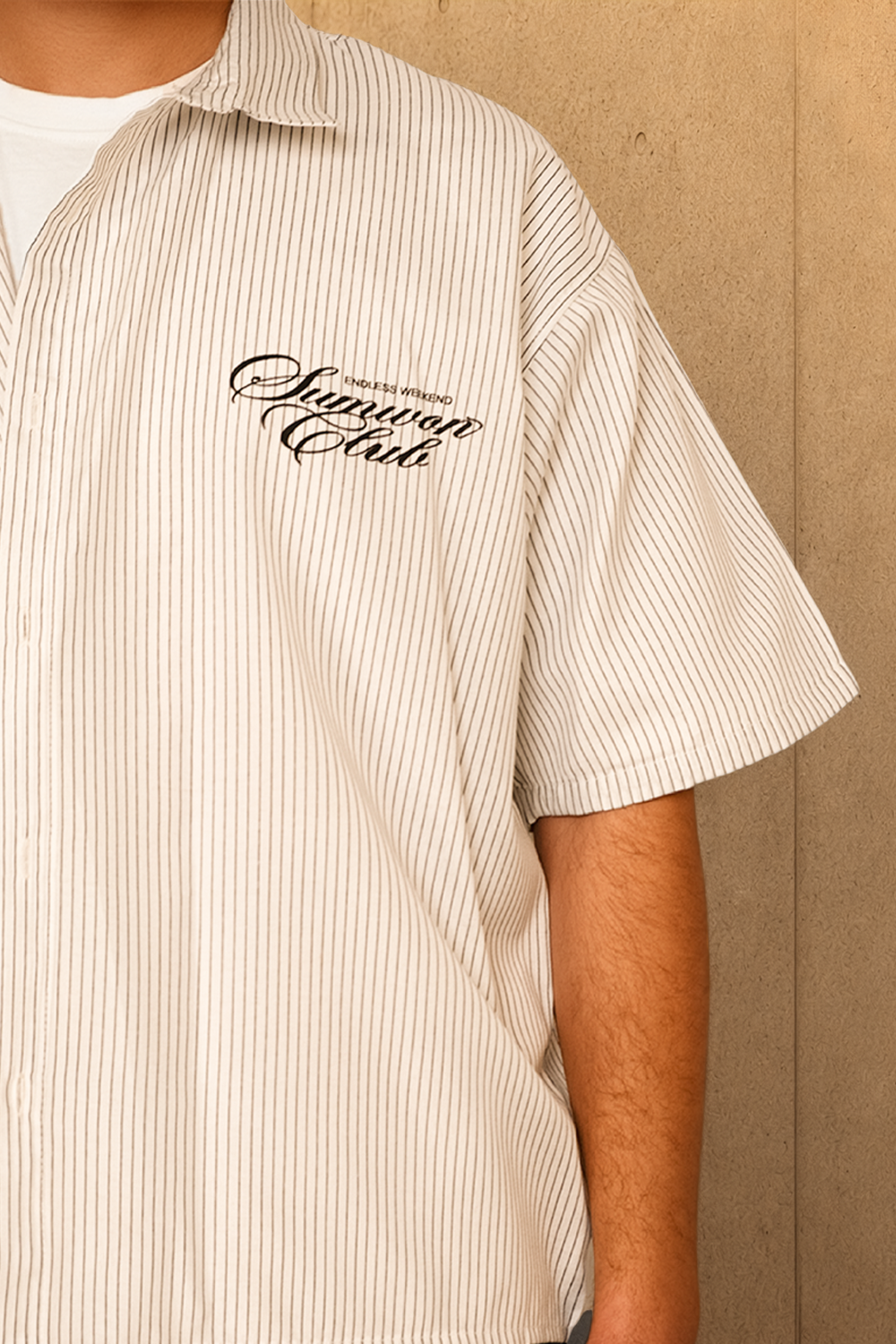 Stripe “Sunwon Club” Script Shirt – Classic Edition